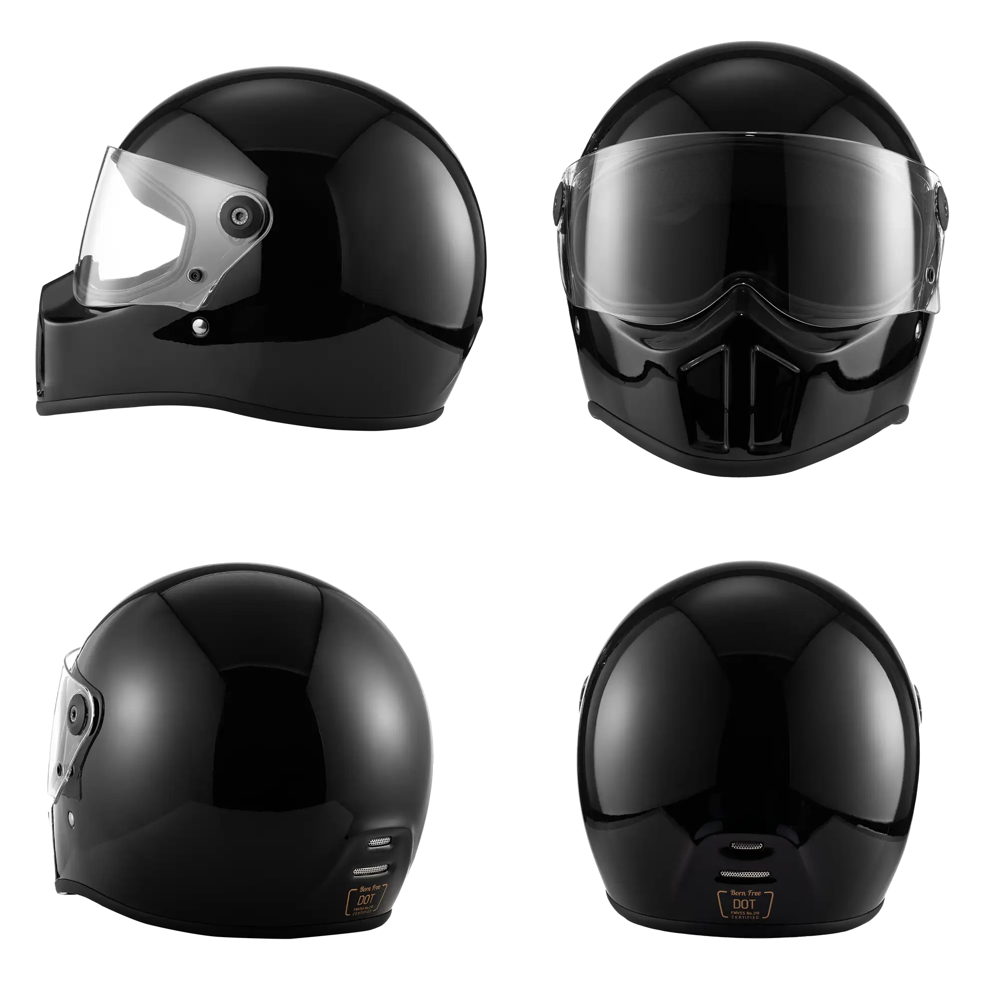 BornFree New Bandit Retro Full-Face Motorcycle Helmet - Image 13