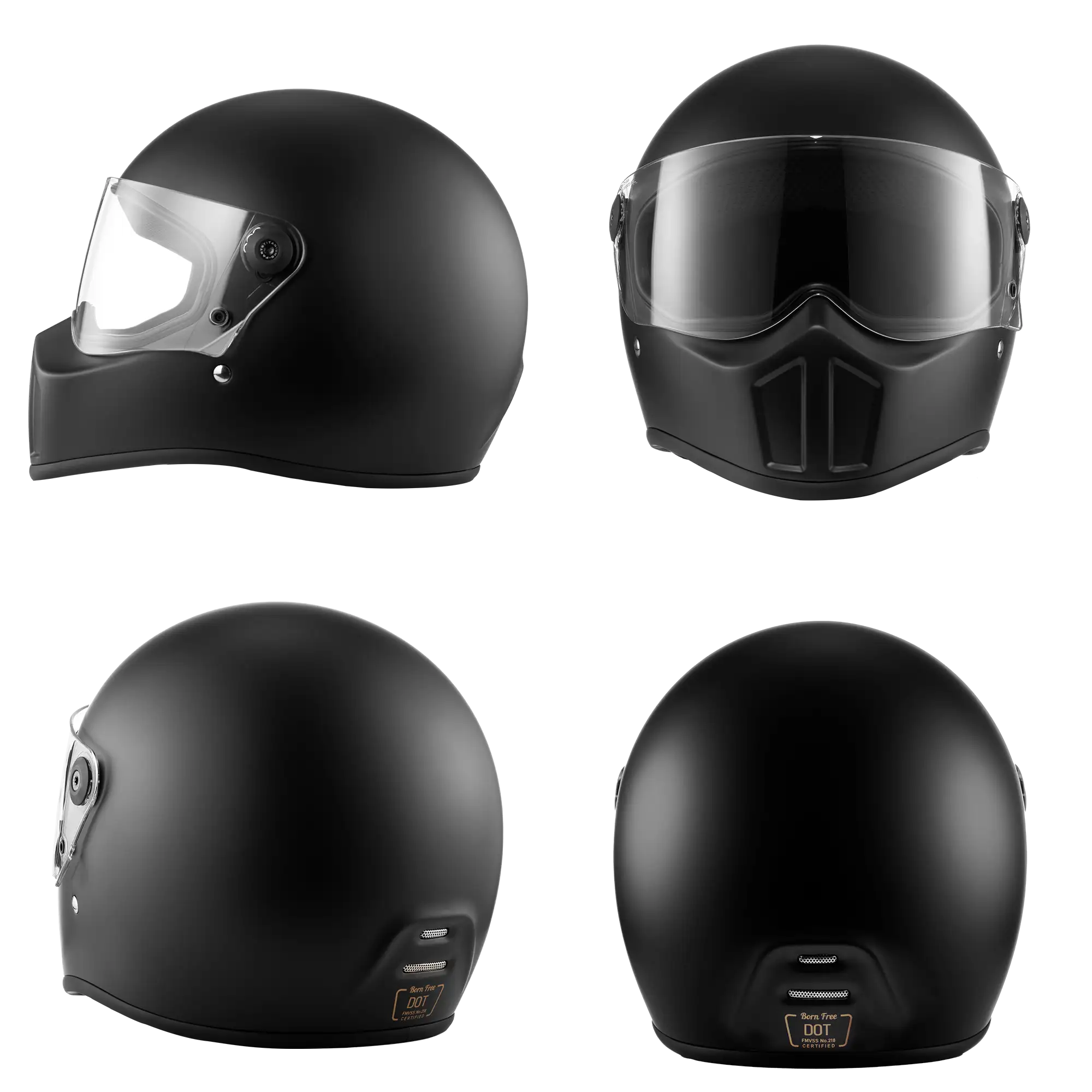 BornFree New Bandit Retro Full-Face Motorcycle Helmet - Image 9