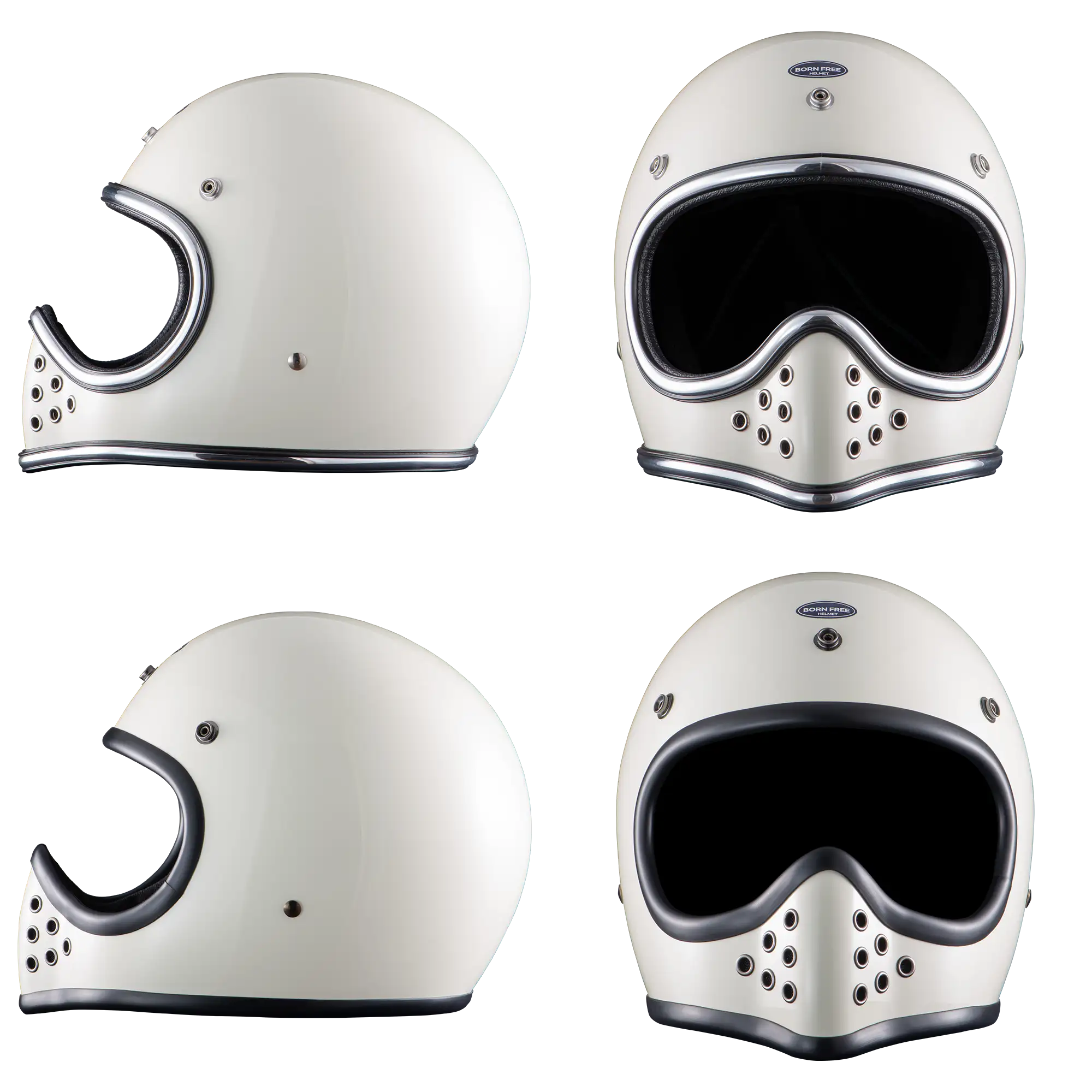 BornFree Mini Moto3 Round-Vent Vintage MX-Inspired Novelty Helmet - Image 10