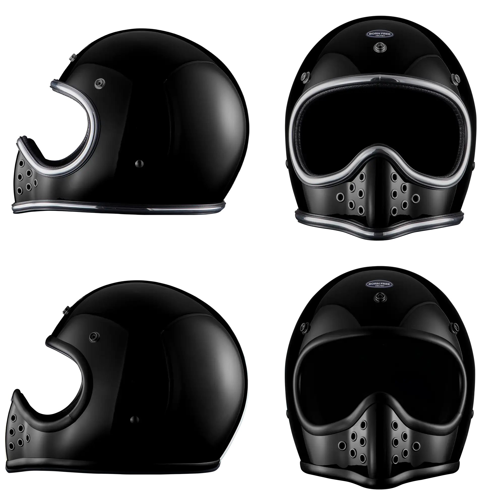 BornFree Mini Moto3 Round-Vent Vintage MX-Inspired Novelty Helmet - Image 9