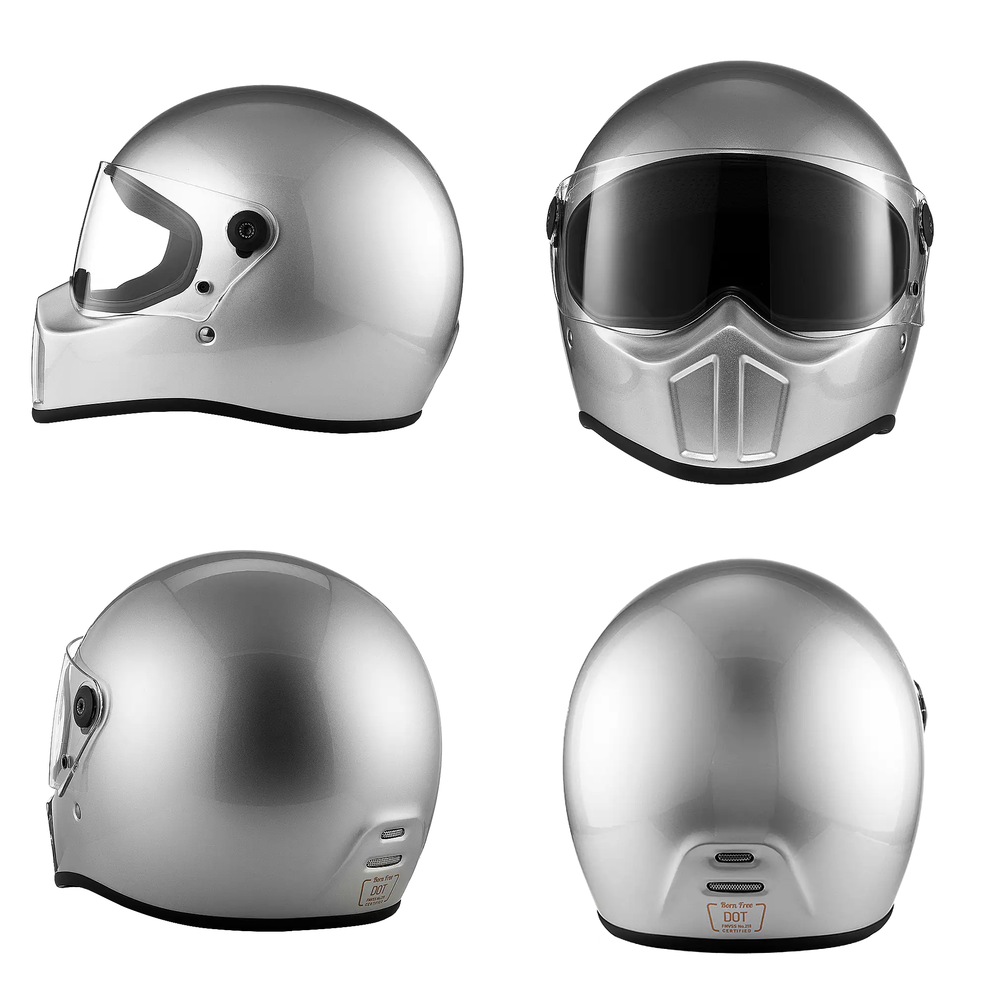 BornFree New Bandit Retro Full-Face Motorcycle Helmet - Image 11
