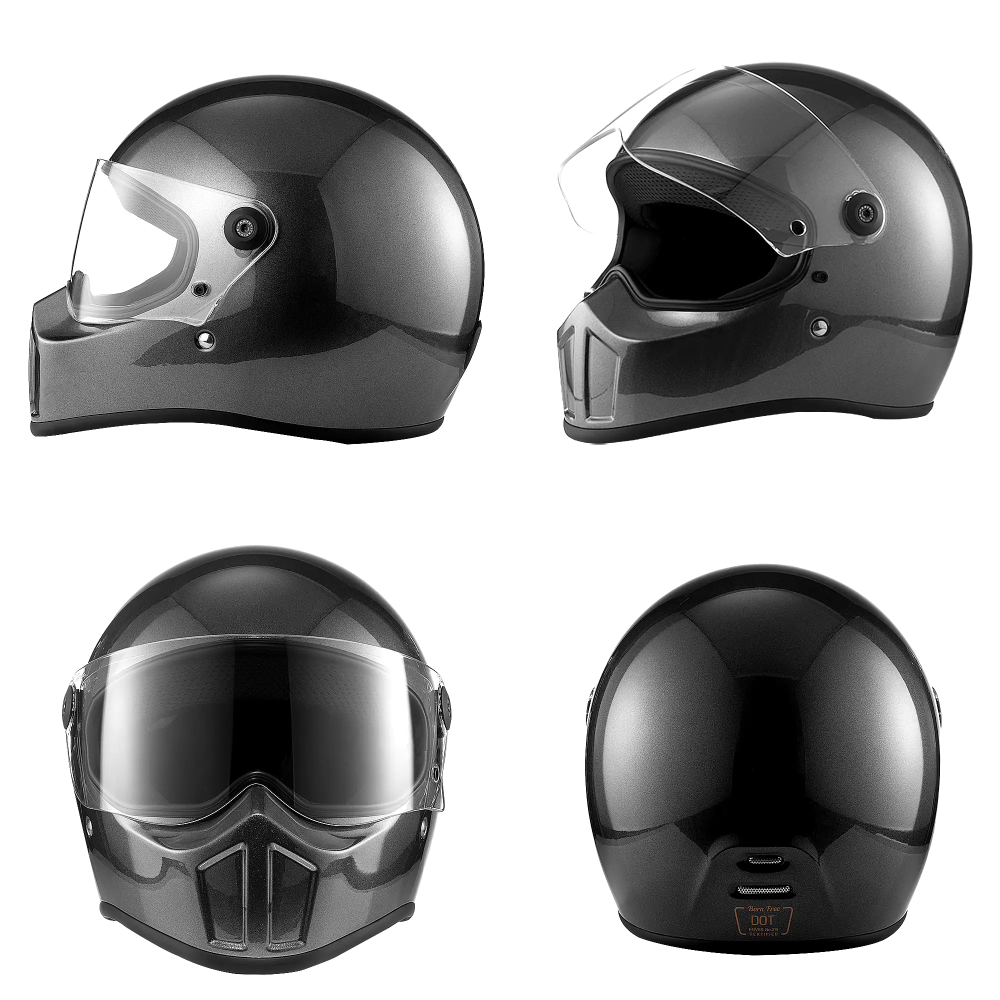 BornFree New Bandit Retro Full-Face Motorcycle Helmet - Image 12