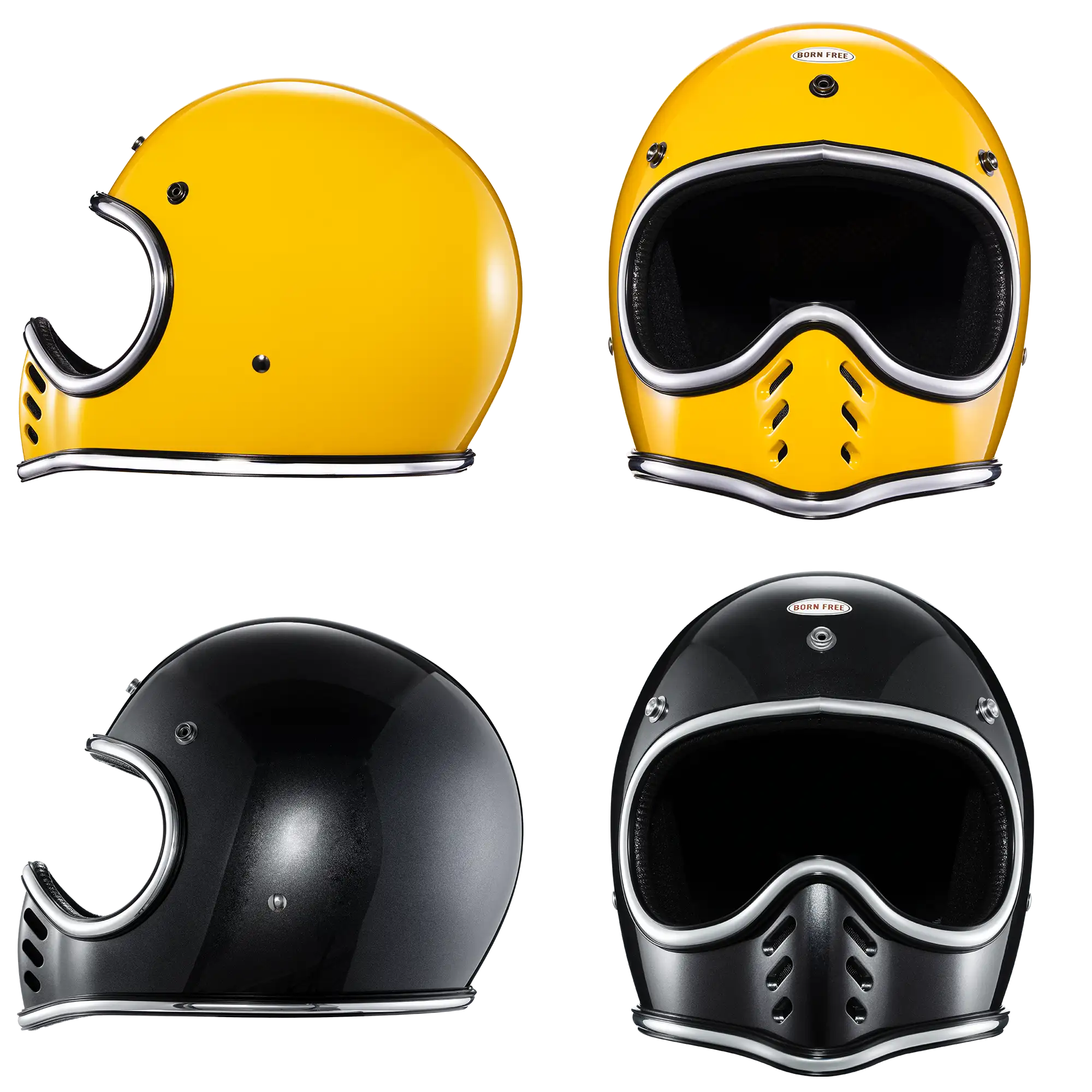 BornFree Mini Moto3 Vintage MX-Inspired Novelty Helmet – Chrome Trim Edition - Image 9