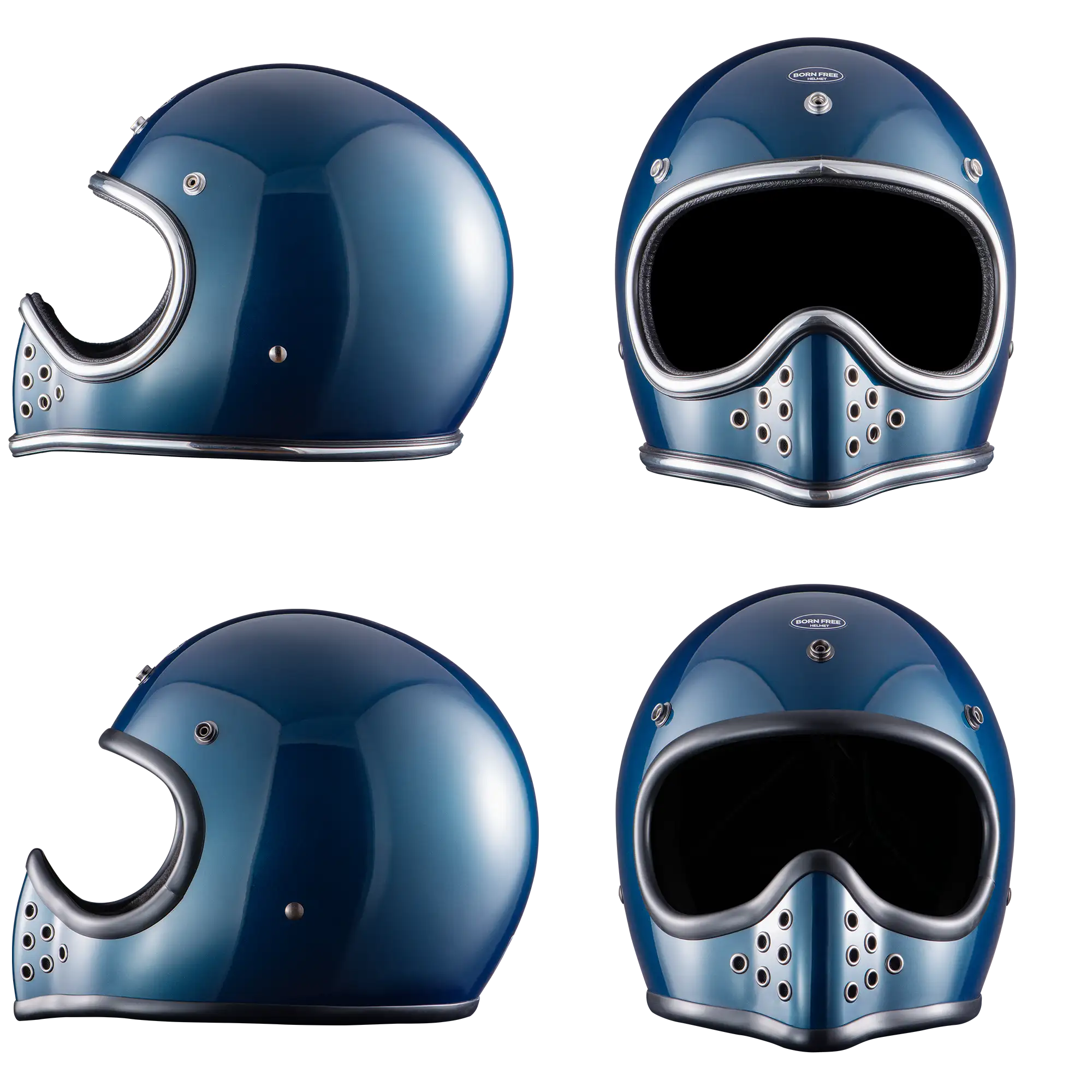 BornFree Mini Moto3 Round-Vent Vintage MX-Inspired Novelty Helmet - Image 7