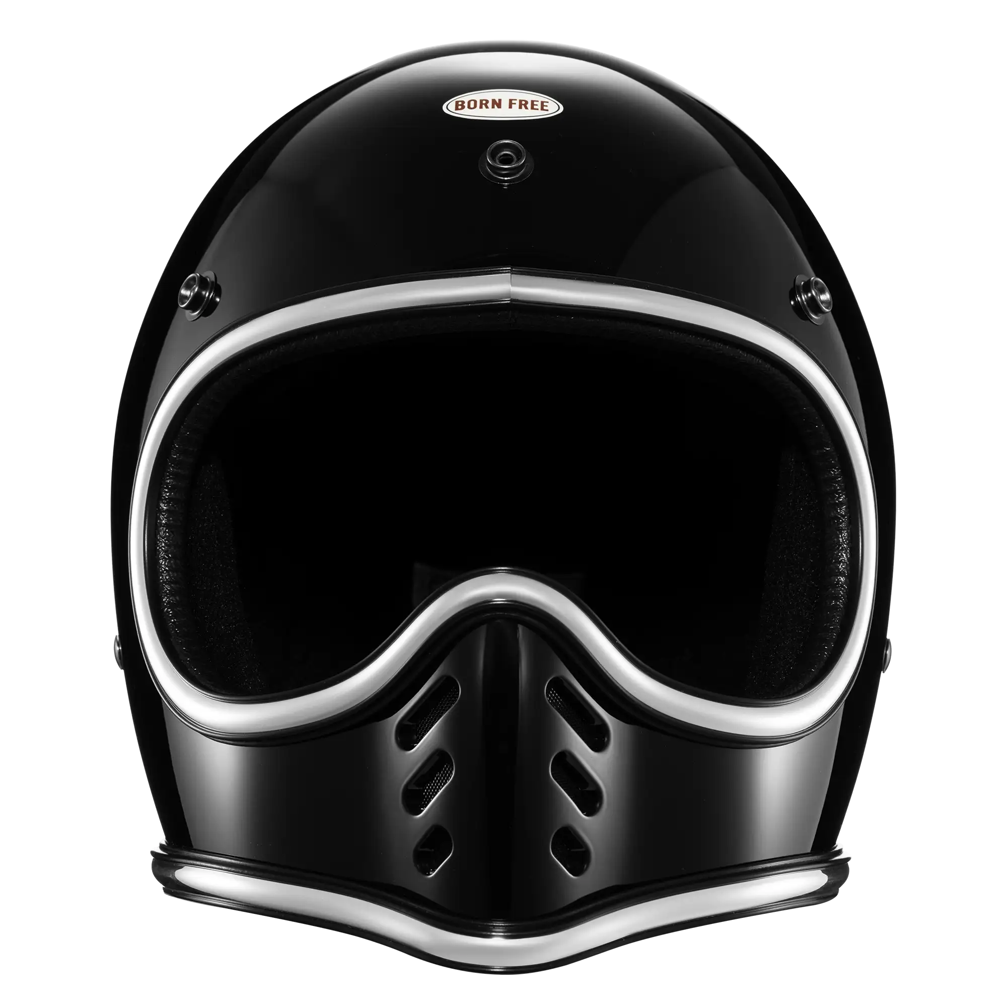 BornFree Mini Moto3 Vintage MX-Inspired Novelty Helmet – Chrome Trim Edition - Image 2