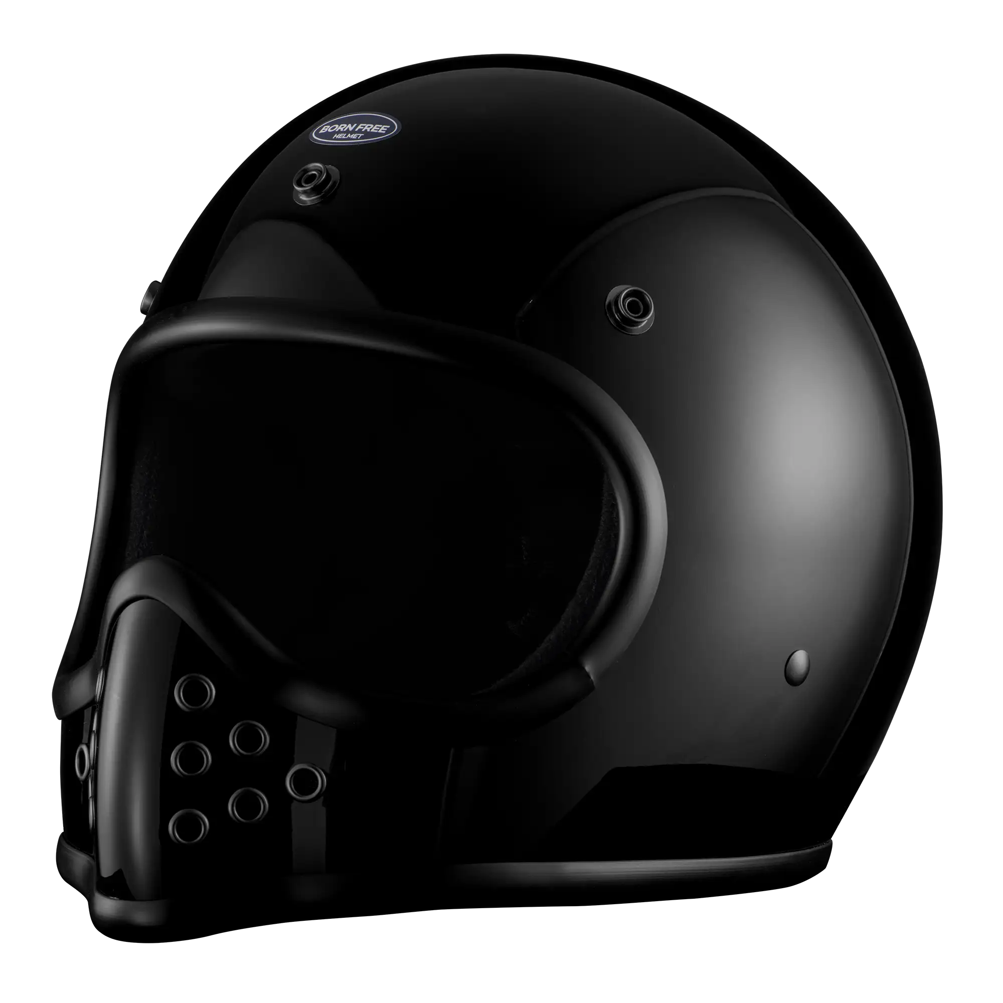 BornFree Mini Moto3 Round-Vent Vintage MX-Inspired Novelty Helmet - Image 2