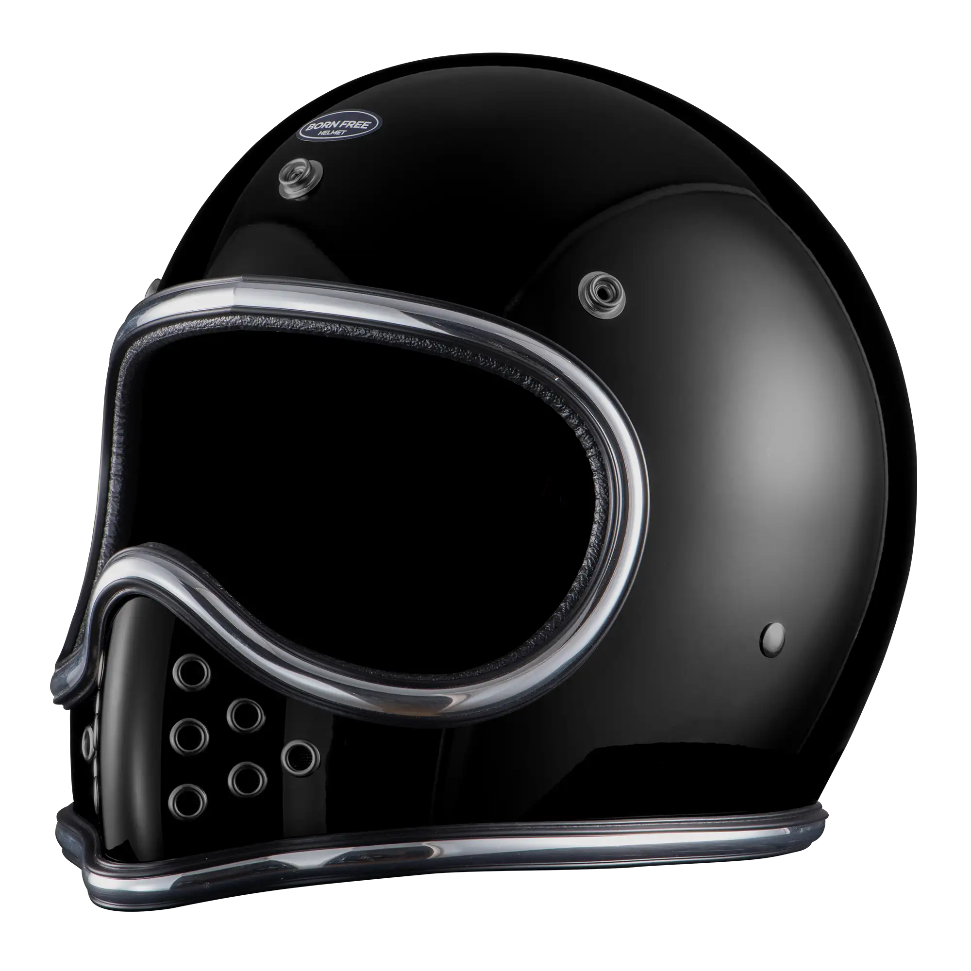 BornFree Mini Moto3 Round-Vent Vintage MX-Inspired Novelty Helmet