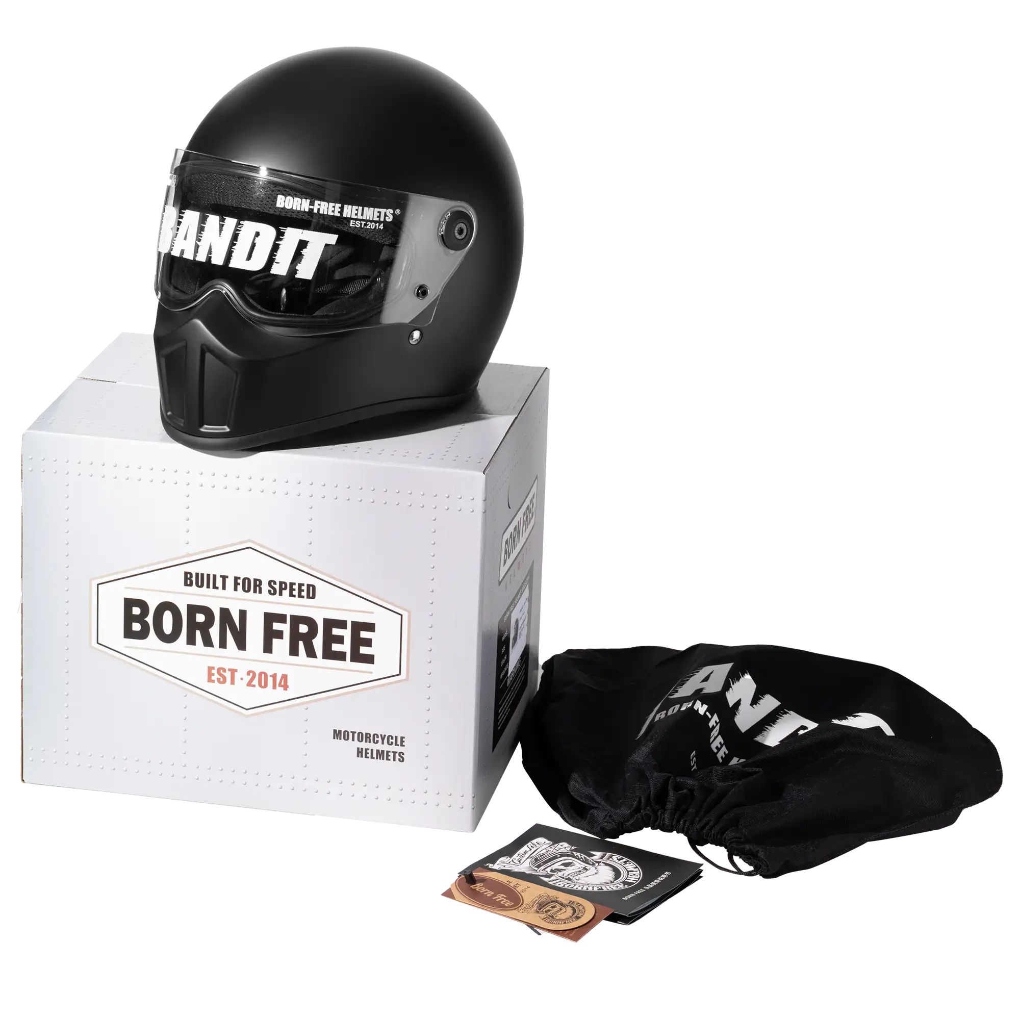 BornFree New Bandit Retro Full-Face Motorcycle Helmet - Image 6