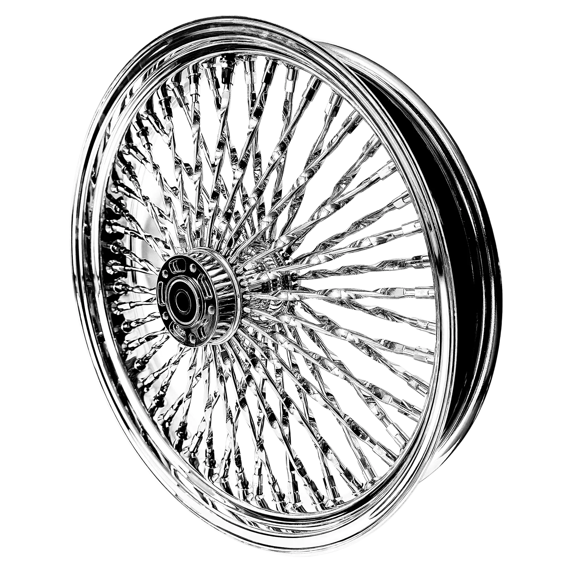 Fat 52 Twisted Stainless-Steel Spoke Chrome Wheel - Image 3