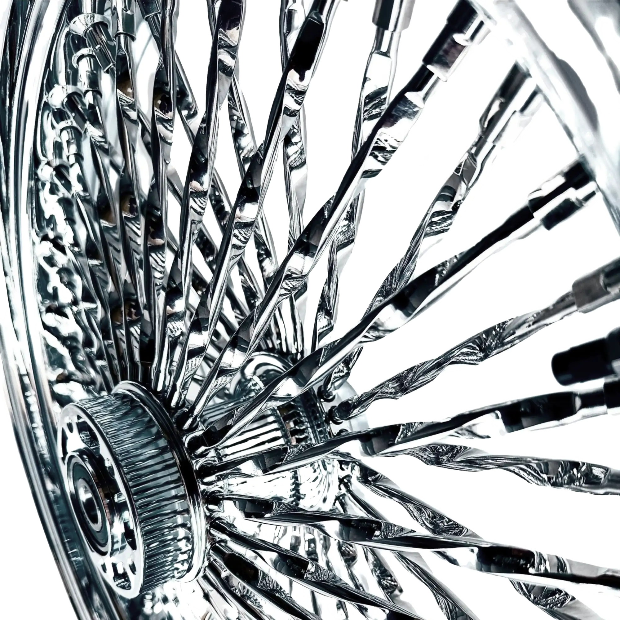 Fat 52 Twisted Stainless-Steel Spoke Chrome Wheel - Image 4