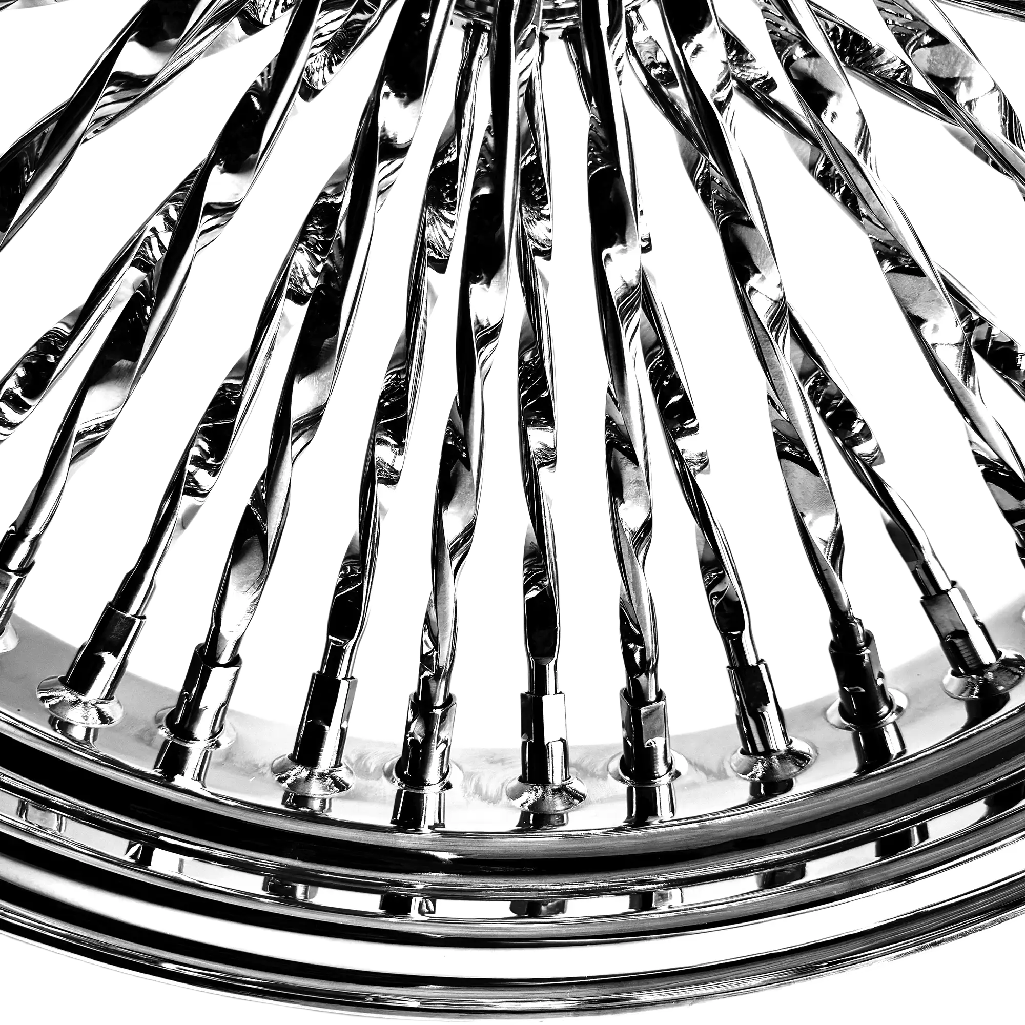 Fat 52 Twisted Stainless-Steel Spoke Chrome Wheel - Image 5