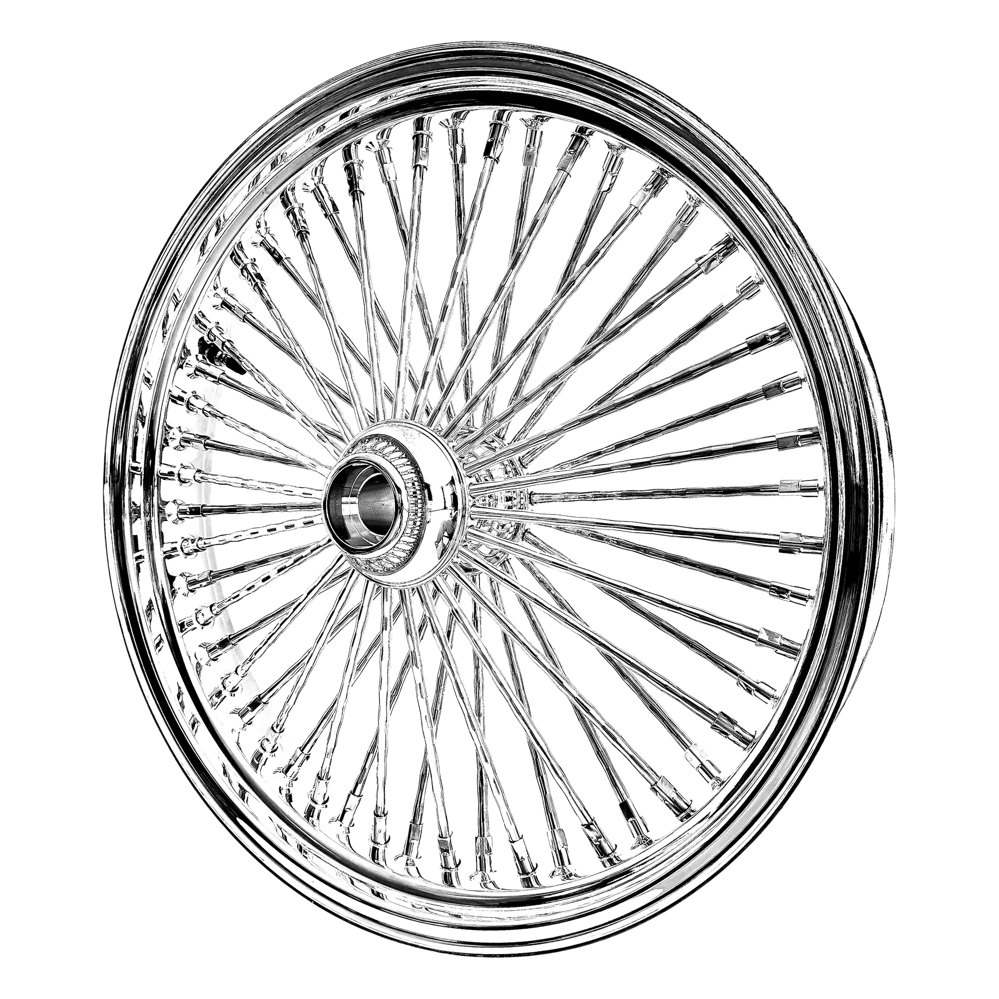 Fat 52 Stainless-Steel Ripple-Spoke Chrome Wheel - Image 3