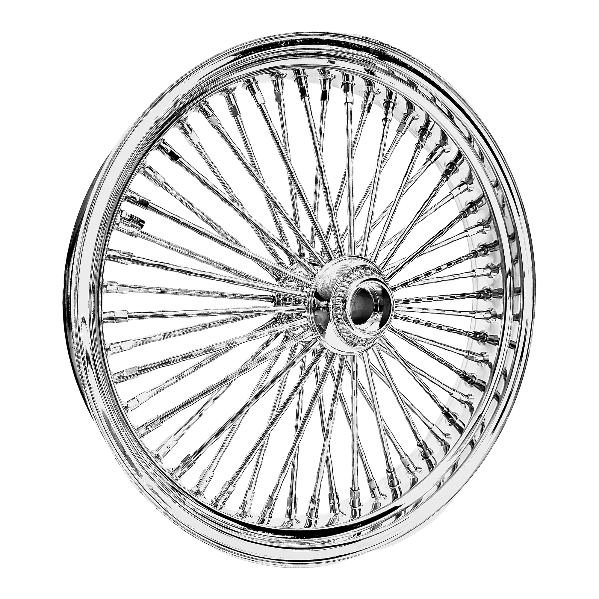 Fat 52 Stainless-Steel Ripple-Spoke Chrome Wheel - Image 4