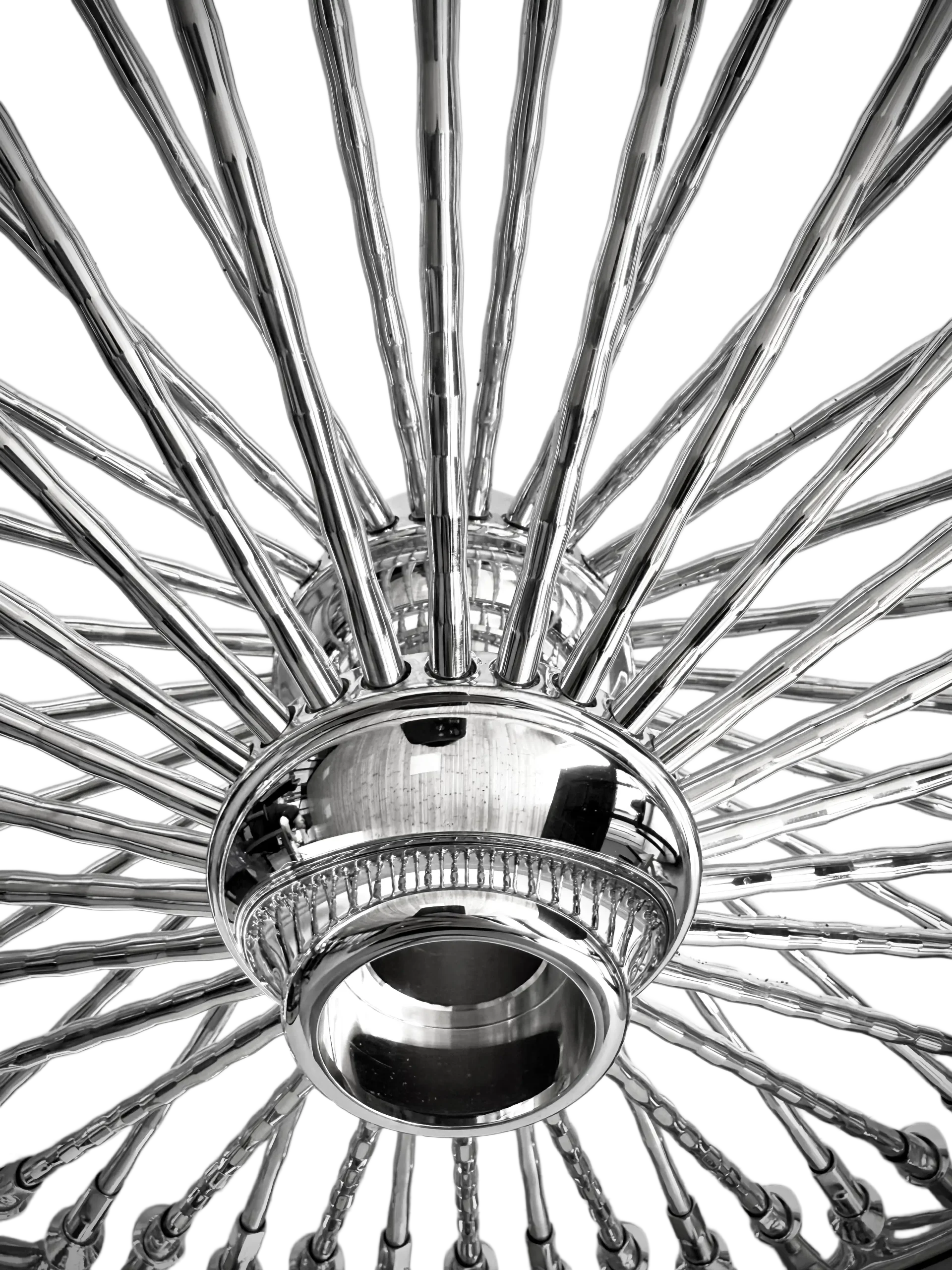 Fat 52 Stainless-Steel Ripple-Spoke Chrome Wheel - Image 8
