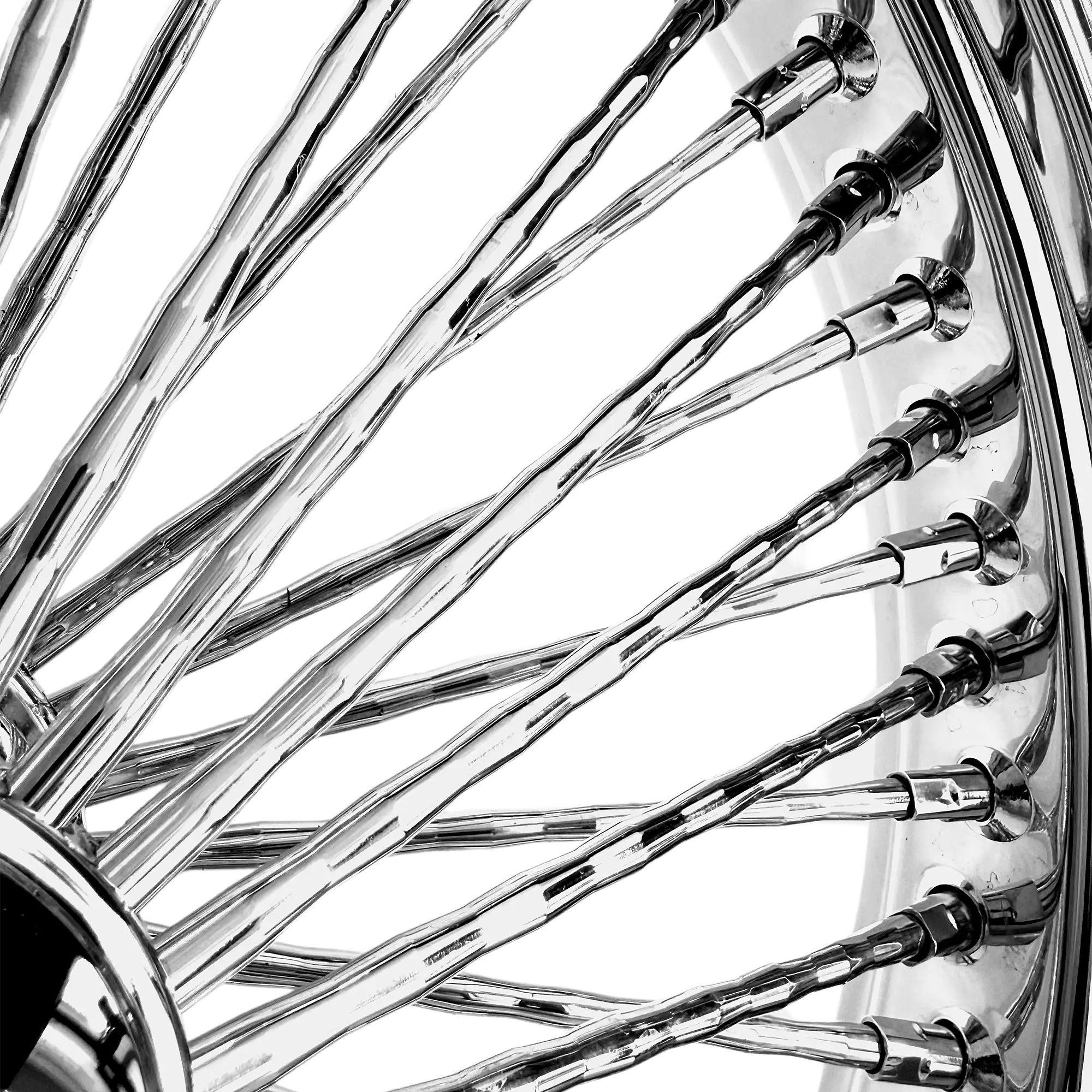 Fat 52 Stainless-Steel Ripple-Spoke Chrome Wheel - Image 5