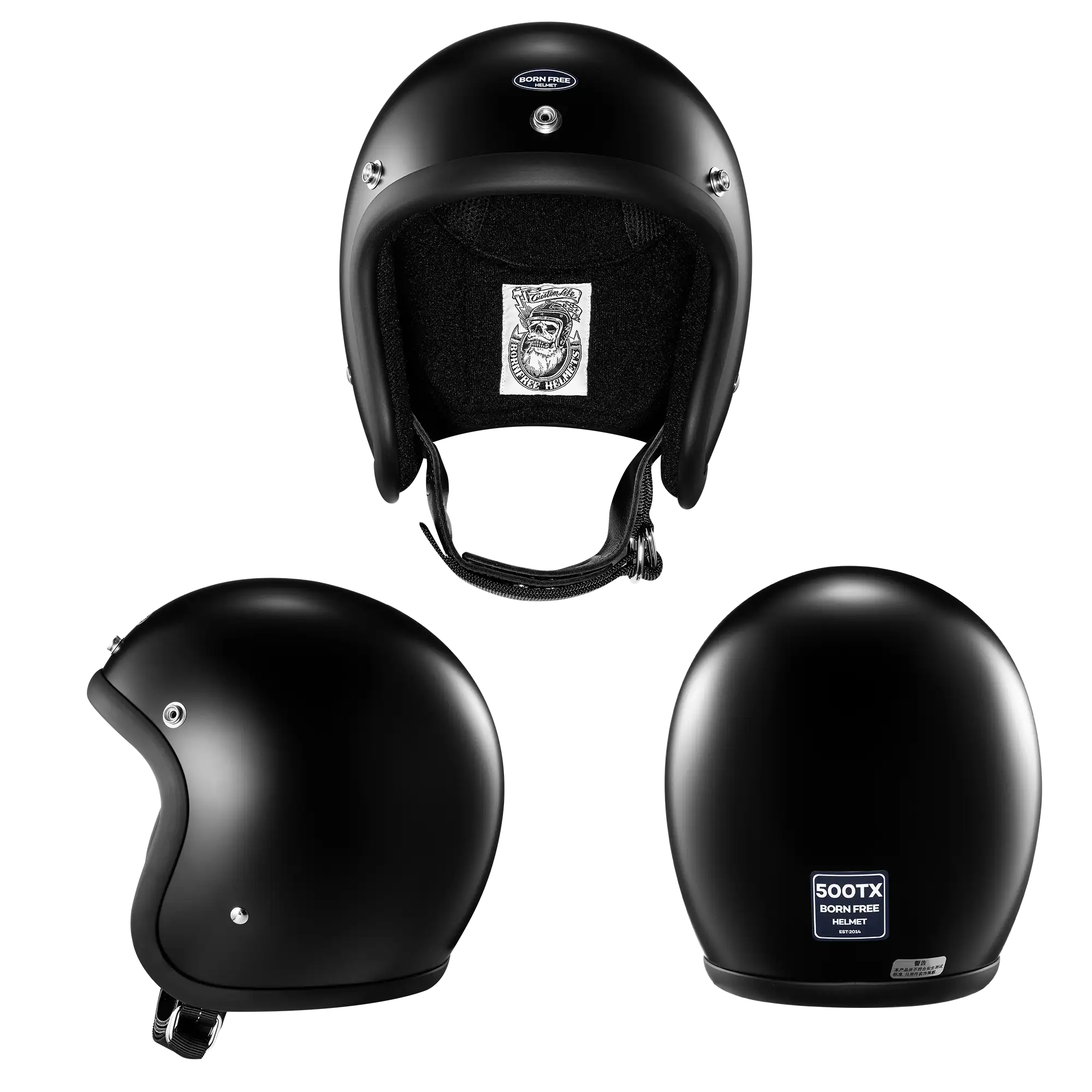 BornFree 50s 500TX-Inspired Fiberglass 3/4 Novelty Helmet - Image 9