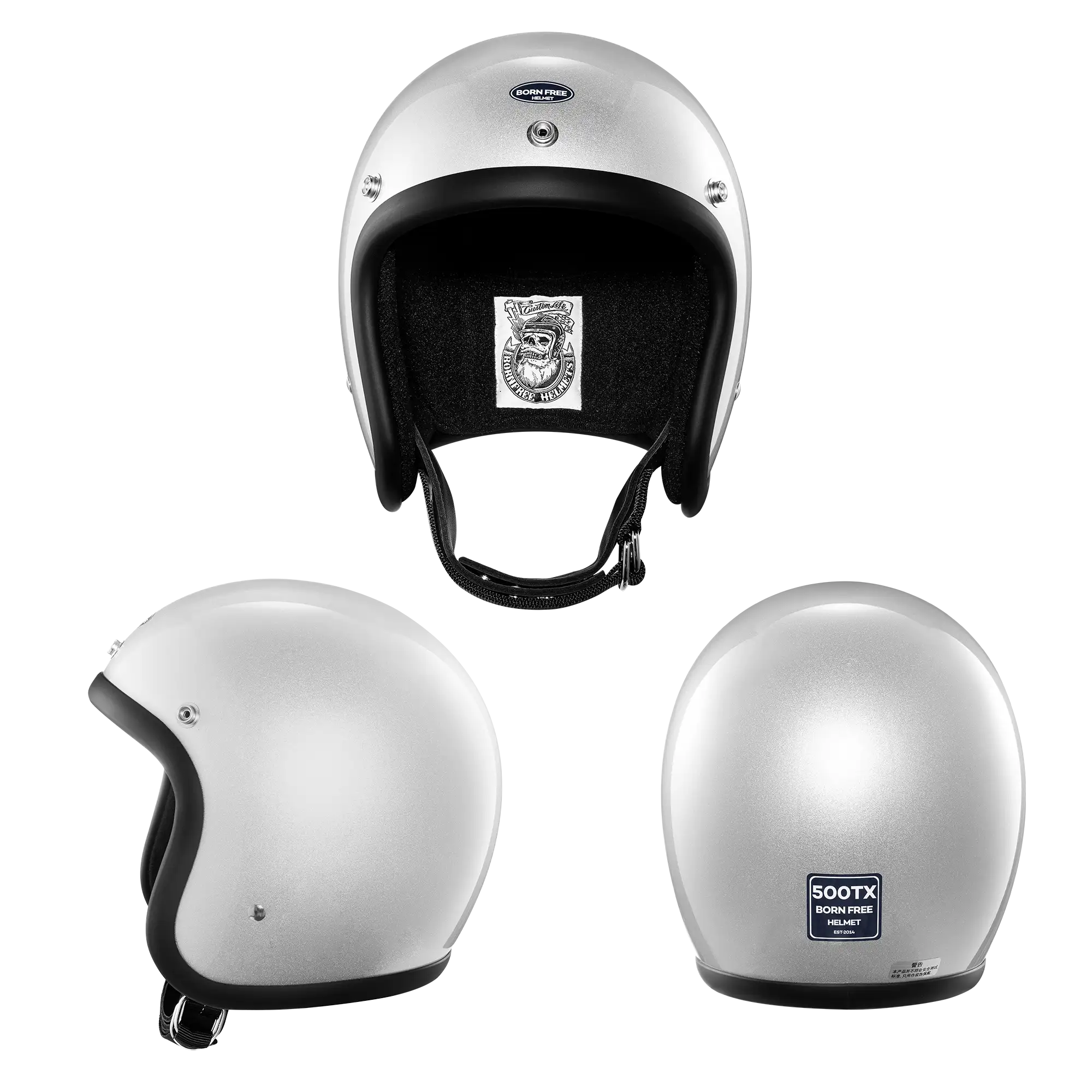 BornFree 50s 500TX-Inspired Fiberglass 3/4 Novelty Helmet - Image 10