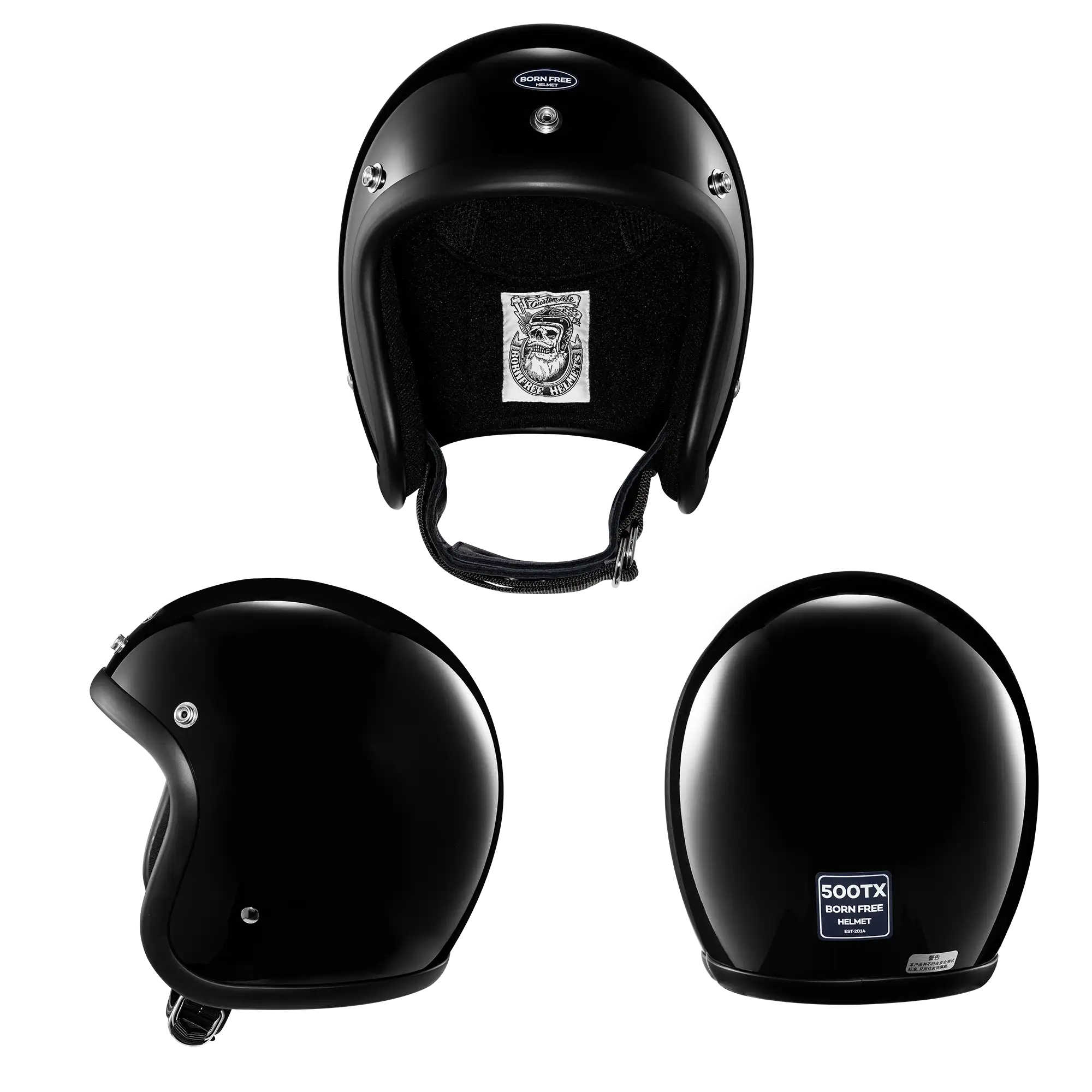 BornFree 50s 500TX-Inspired Fiberglass 3/4 Novelty Helmet - Image 11
