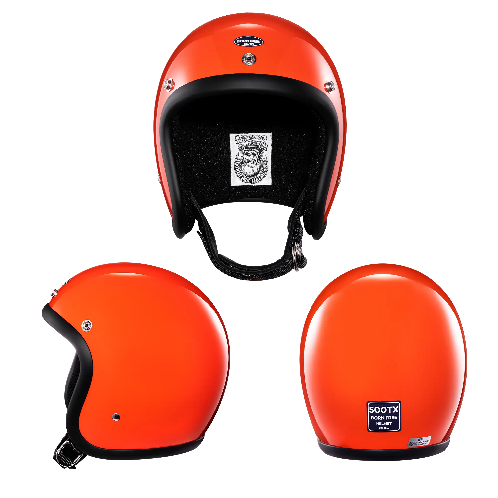 BornFree 50s 500TX-Inspired Fiberglass 3/4 Novelty Helmet - Image 8