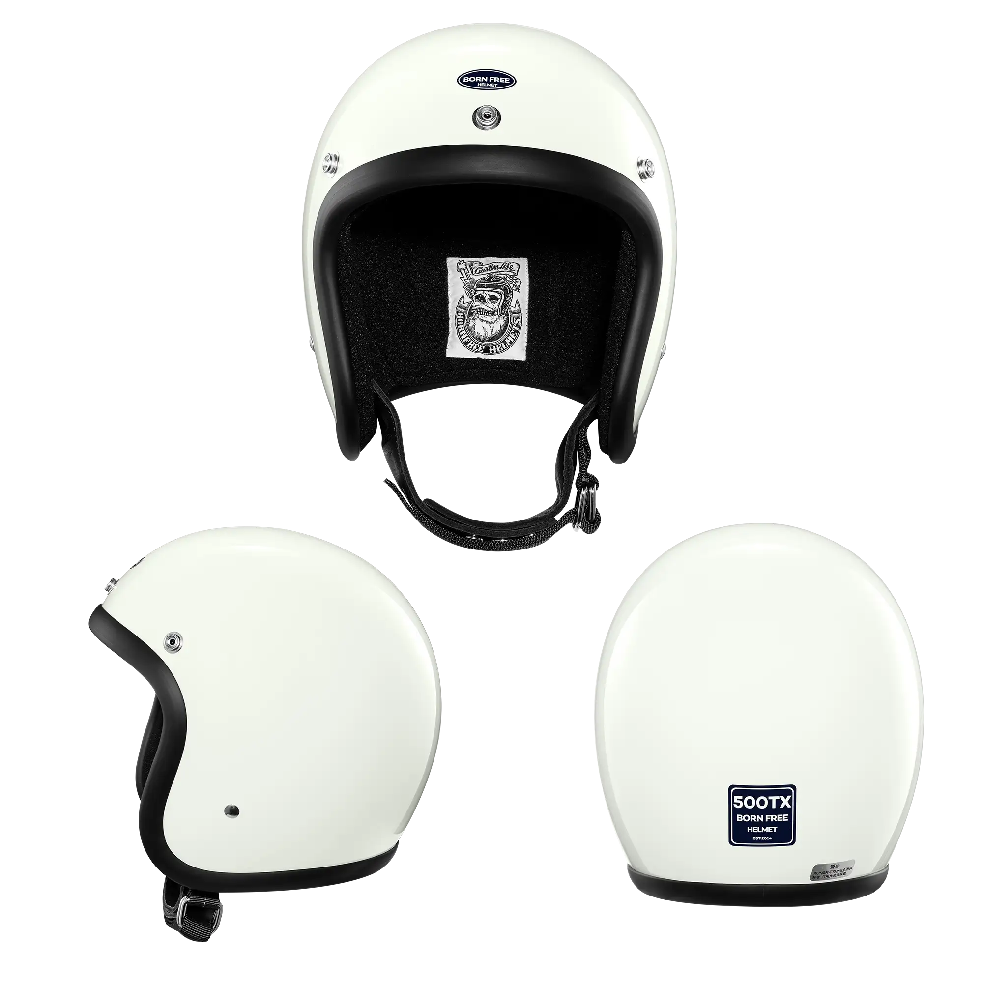 BornFree 50s 500TX-Inspired Fiberglass 3/4 Novelty Helmet - Image 12