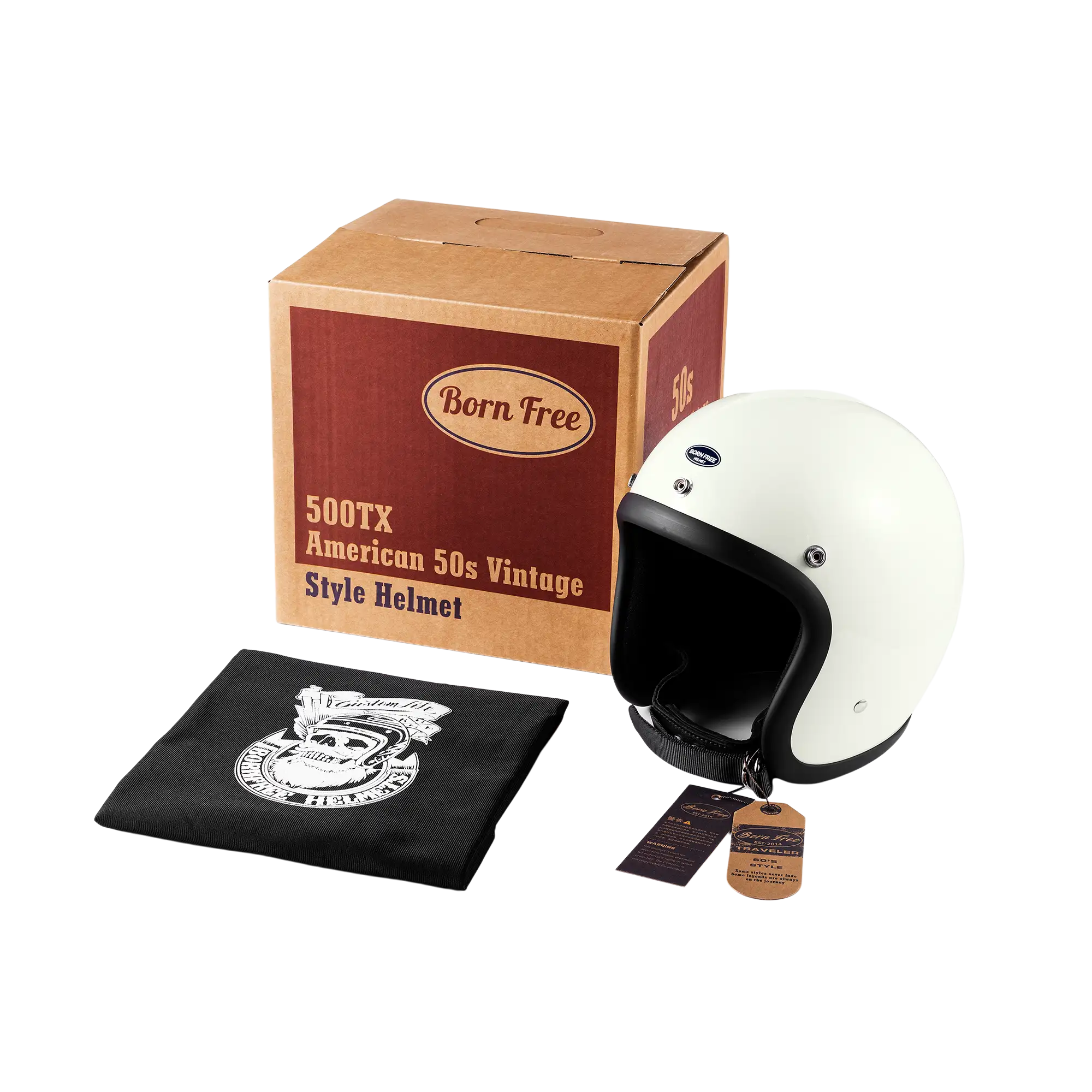 BornFree 50s 500TX-Inspired Fiberglass 3/4 Novelty Helmet - Image 7