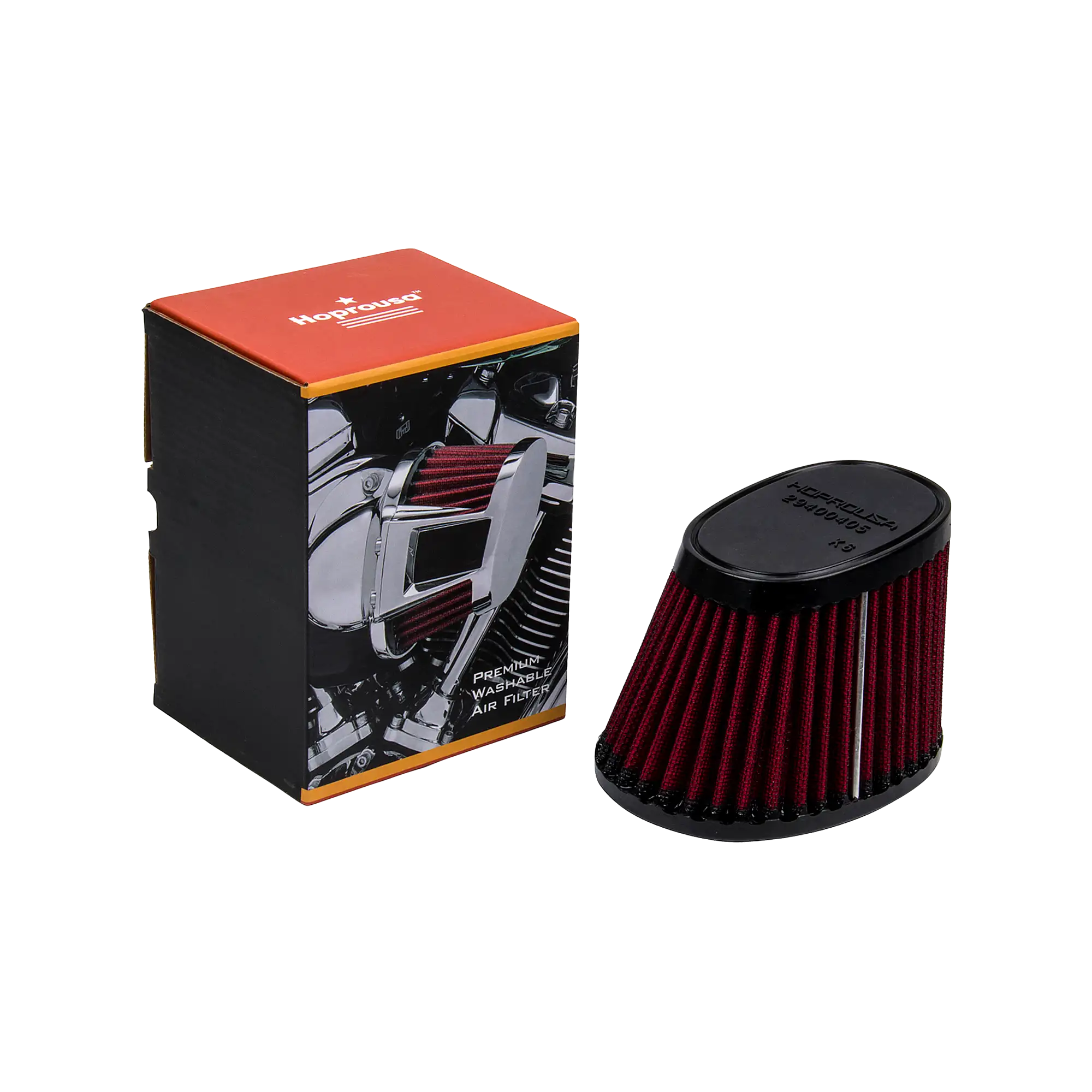 High-Flow Washable Replacement Air Filter for Harley Heavy Breather Elite - Image 2