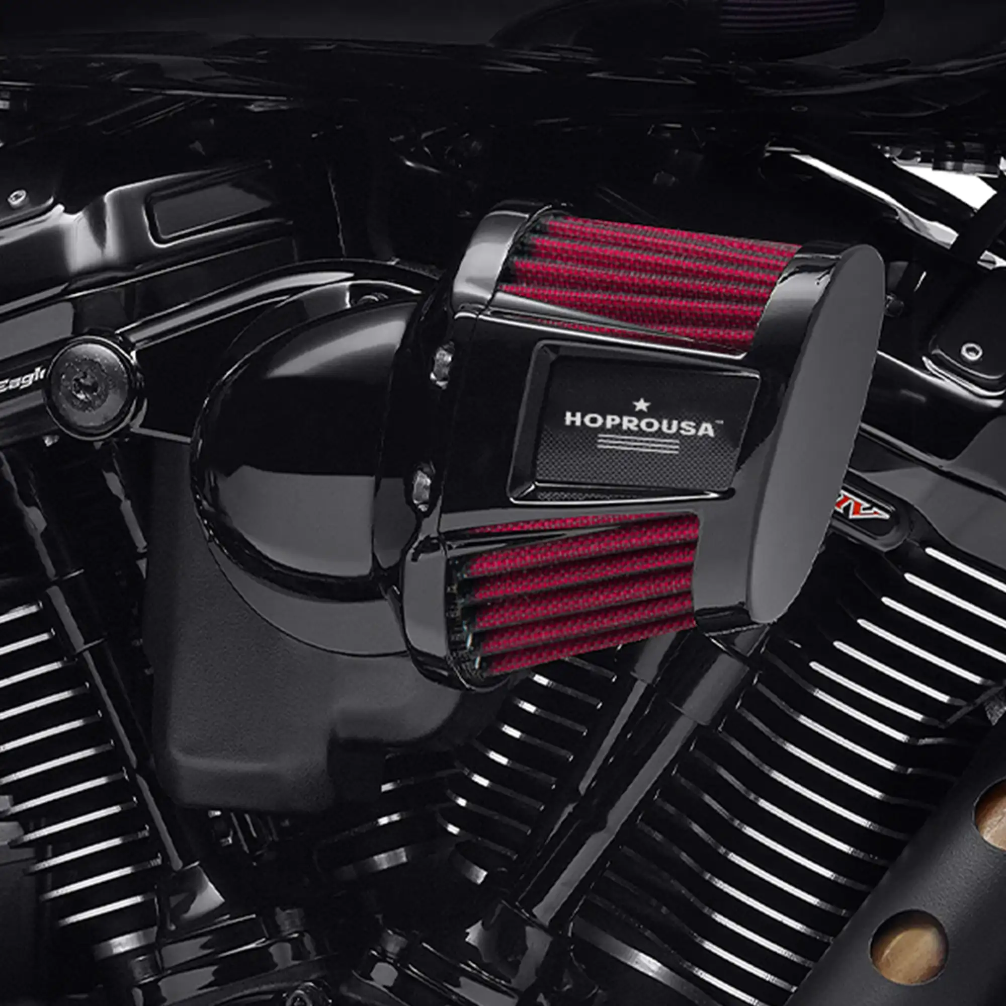 High-Flow Washable Replacement Air Filter for Harley Heavy Breather Elite - Image 5