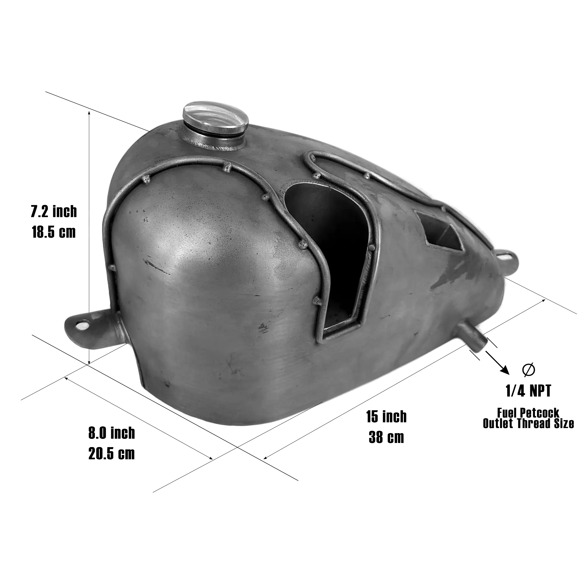 Custom Retro Gas Tank for Carbureted Harley Builds - Image 7