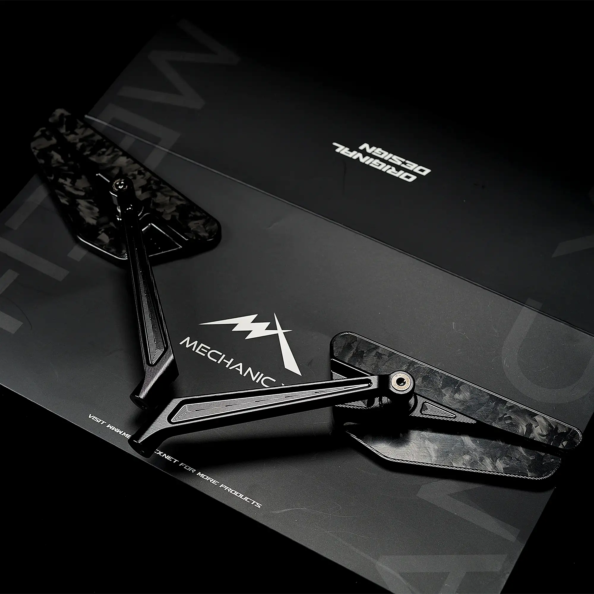 CNC Mirrors with Forged Carbon Fiber Accent - Image 5