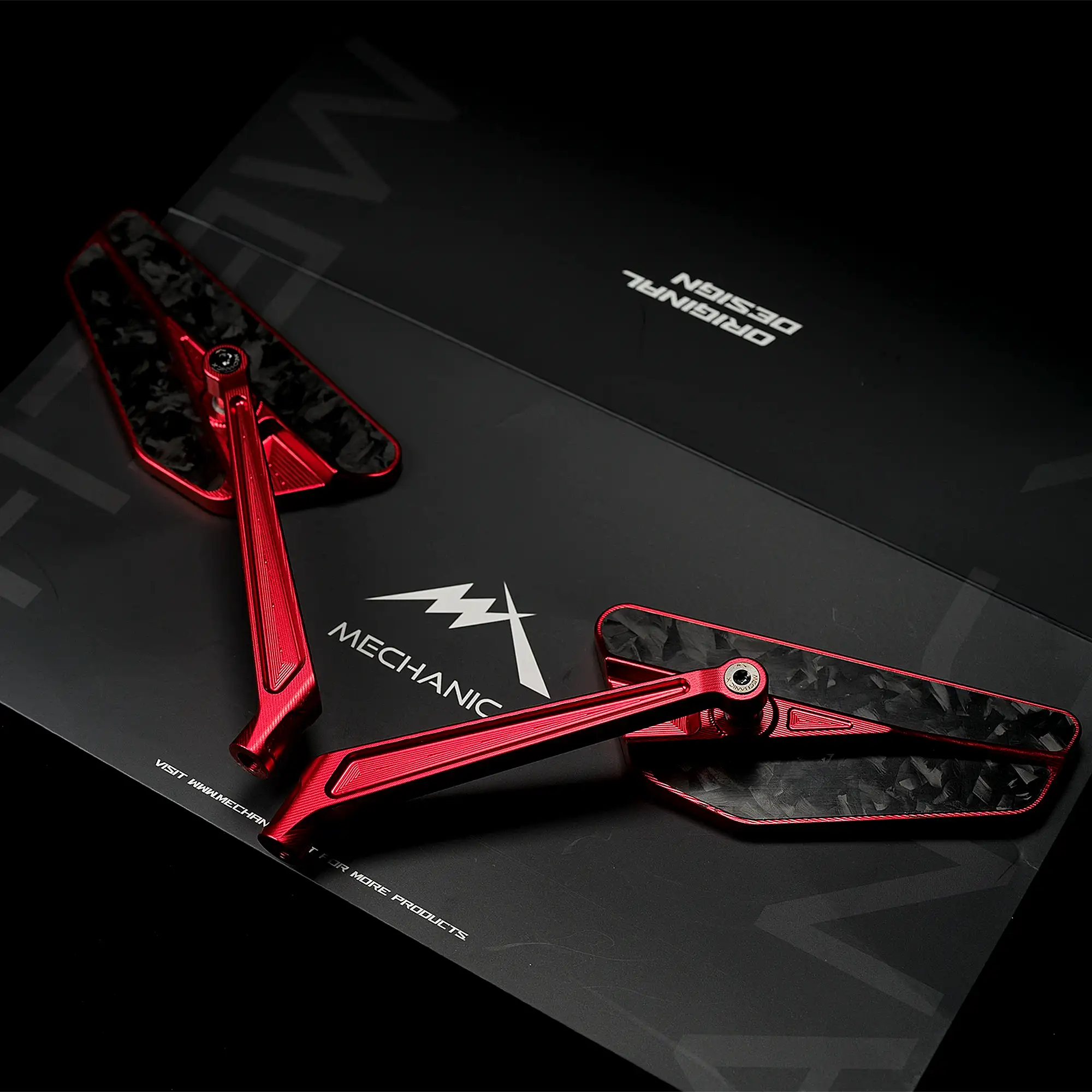 CNC Mirrors with Forged Carbon Fiber Accent - Image 4
